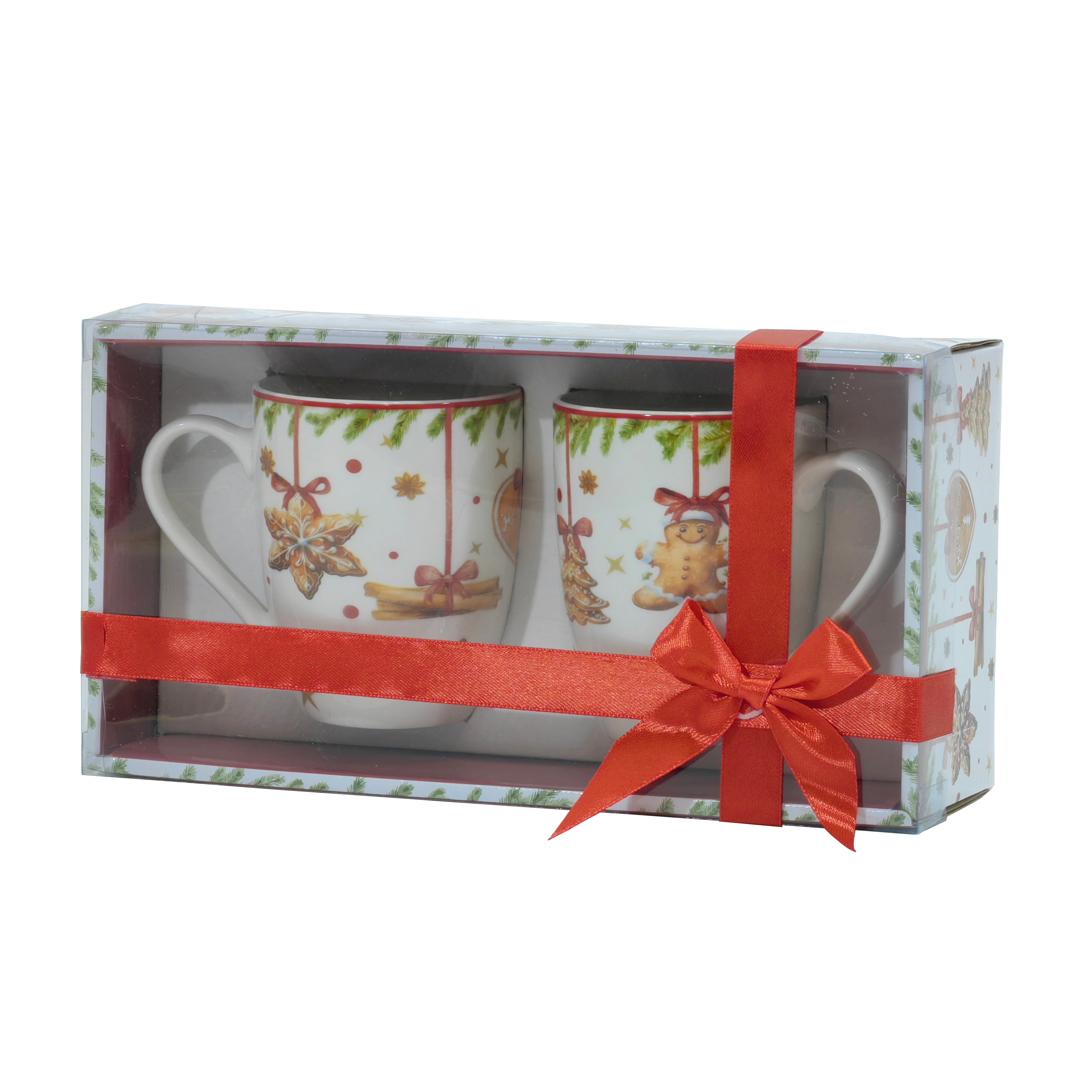 VESTIAMO CASA GRAN NATALE - Set 2 Tazze Natalizie Linea Pan di Zenzero 36 cl